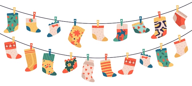 Conjunto de calcetines para niños aislado en blanco