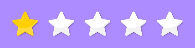 Conjunto de calificación de una estrella Concepto de testimonios y reseñas de usuarios