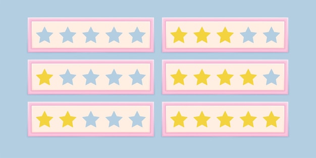 Conjunto de calificación de iconos de vector de símbolos de estrella