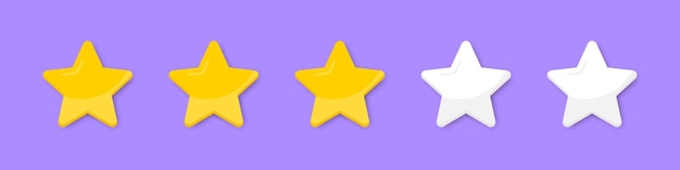 Conjunto de calificación de tres estrellas Concepto de testimonios y reseñas de usuarios