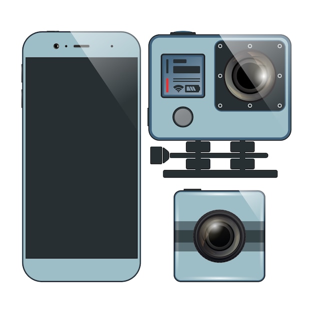 Vector conjunto de cámara de teléfono inteligente