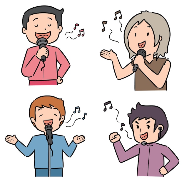 Vector conjunto de cantante