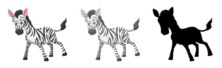 Vector conjunto de caracteres de cebra