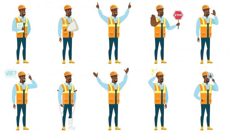 Vector conjunto de caracteres constructor.