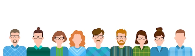 Conjunto de caracteres de dibujos animados de personas de negocios Colección de hombres de mujer