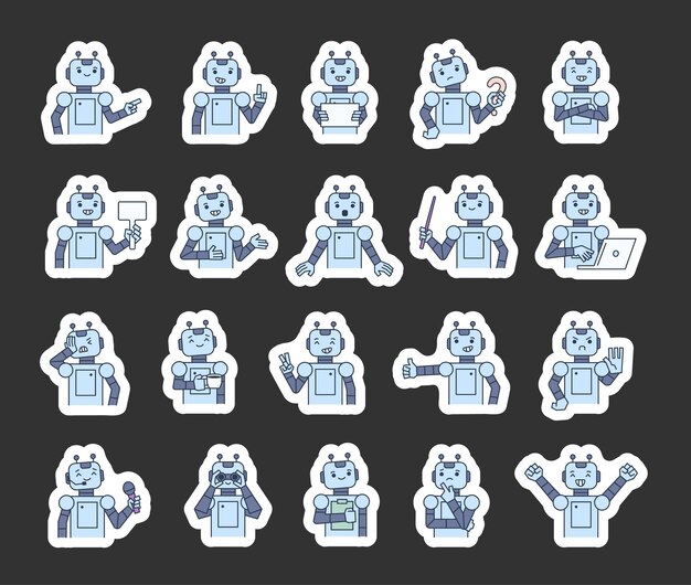 Conjunto de caracteres de la guía del robot