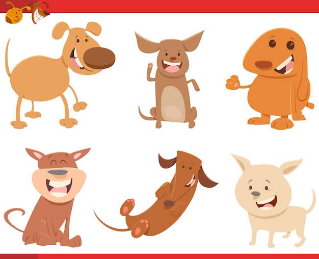 Vector conjunto de caracteres de lindo perro