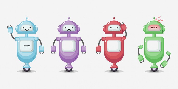 Vector conjunto de caracteres lindo robot