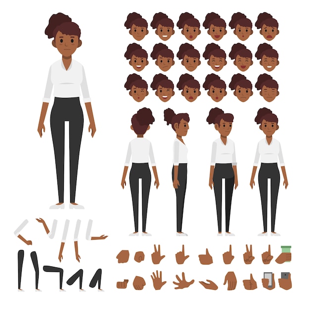 Conjunto de caracteres de mujer de negocios africanos