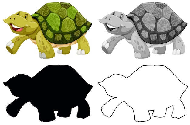 Conjunto de caracteres de tortuga.