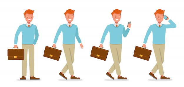 Conjunto de caracteres de trabajo de empresario