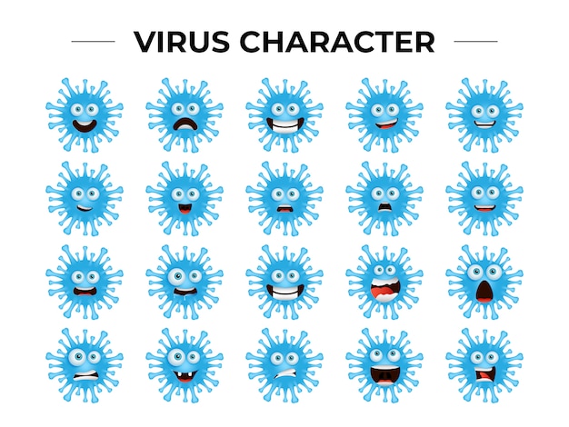 Conjunto de caracteres del virus corona