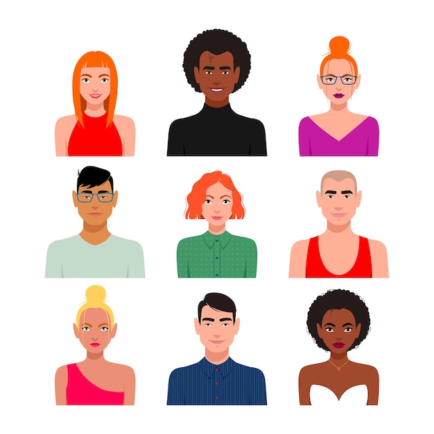 Conjunto de caracteres para web. ilustración vectorial