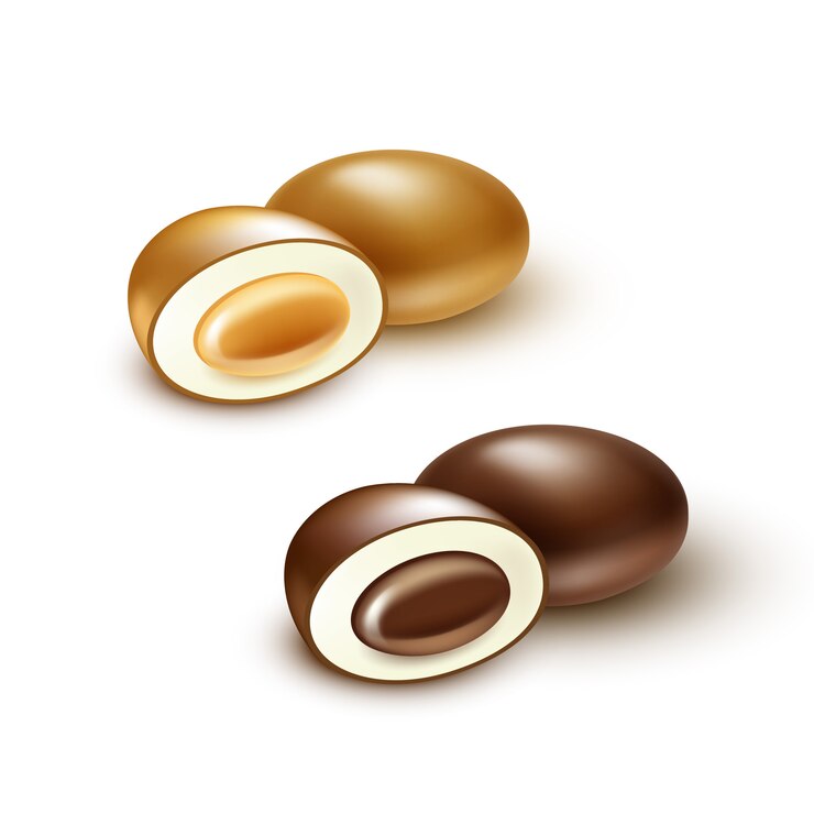 Vector conjunto de caramelos de chocolate realistas iris aislado en blanco
