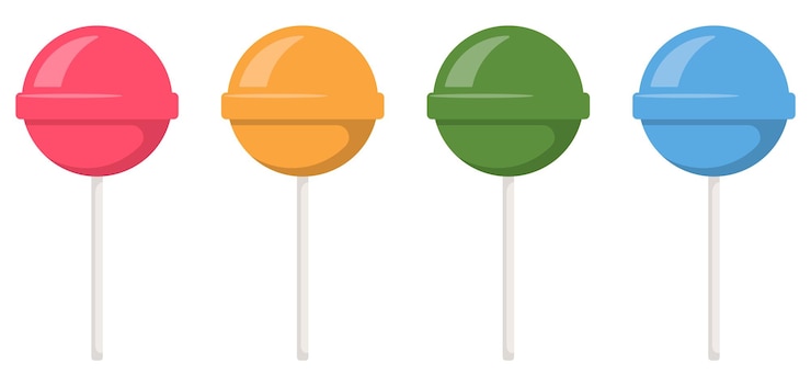 Vector conjunto de caramelos dulces piruletas de colores ilustración vectorial