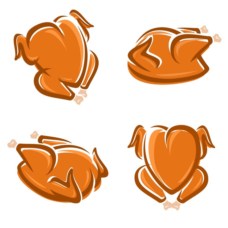 Vector conjunto de carne de pollo. icono de colección carne de pollo. vector