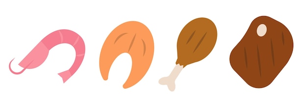 Un conjunto de carnes diferentes Carne para todos los gustos Carne diferente La carne está coloreada