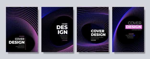 conjunto de carteles abstractos diseño vectorial de volante futurista