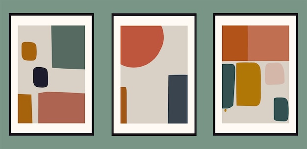 Conjunto de carteles de arte abstracto ilustración vectorial en estilo de diseño plano