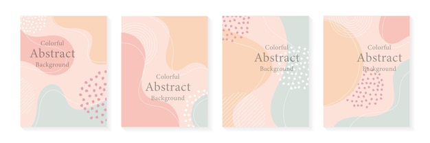 Vector conjunto de carteles de arte abstracto minimalista.