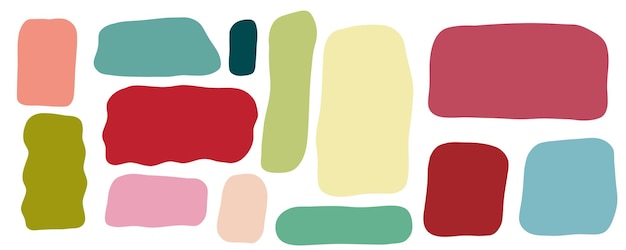 Conjunto de carteles de citas minimalistas dibujados a mano Marcos de citas de colores Colección de puntos de plantillas en blanco Aislados