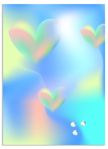 Conjunto de carteles con diseño de fondo holo de gradiente lindo
