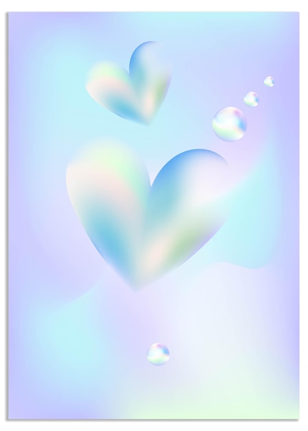 Conjunto de carteles con diseño de fondo holo de gradiente lindo