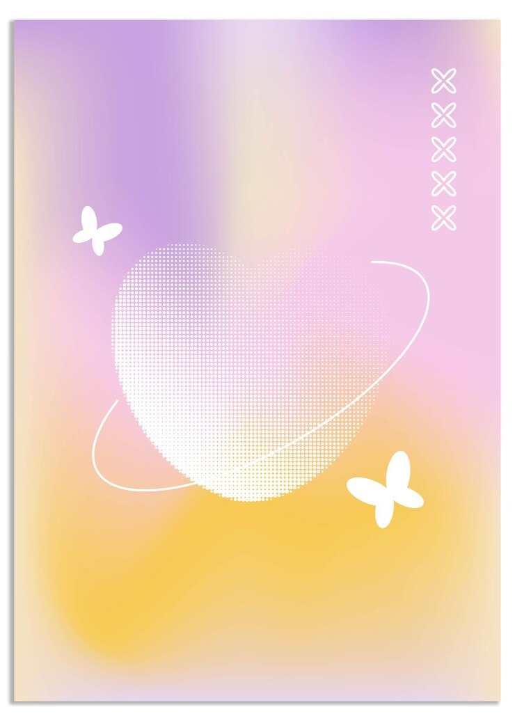 Vector conjunto de carteles con diseño de fondo holo de gradiente lindo