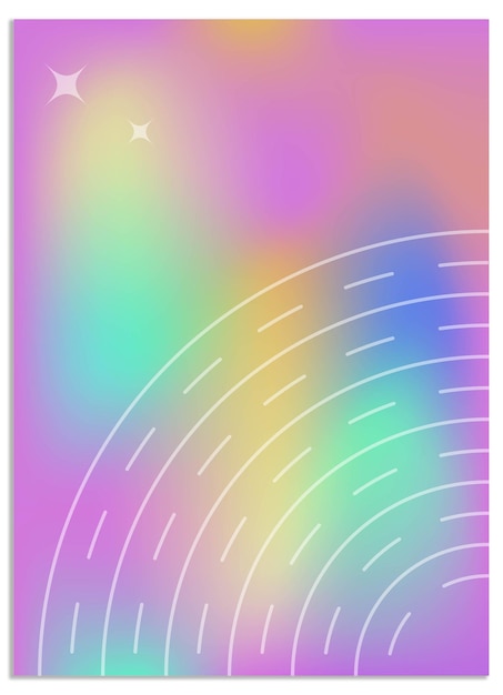 Conjunto de carteles con diseño de fondo holo de gradiente lindo