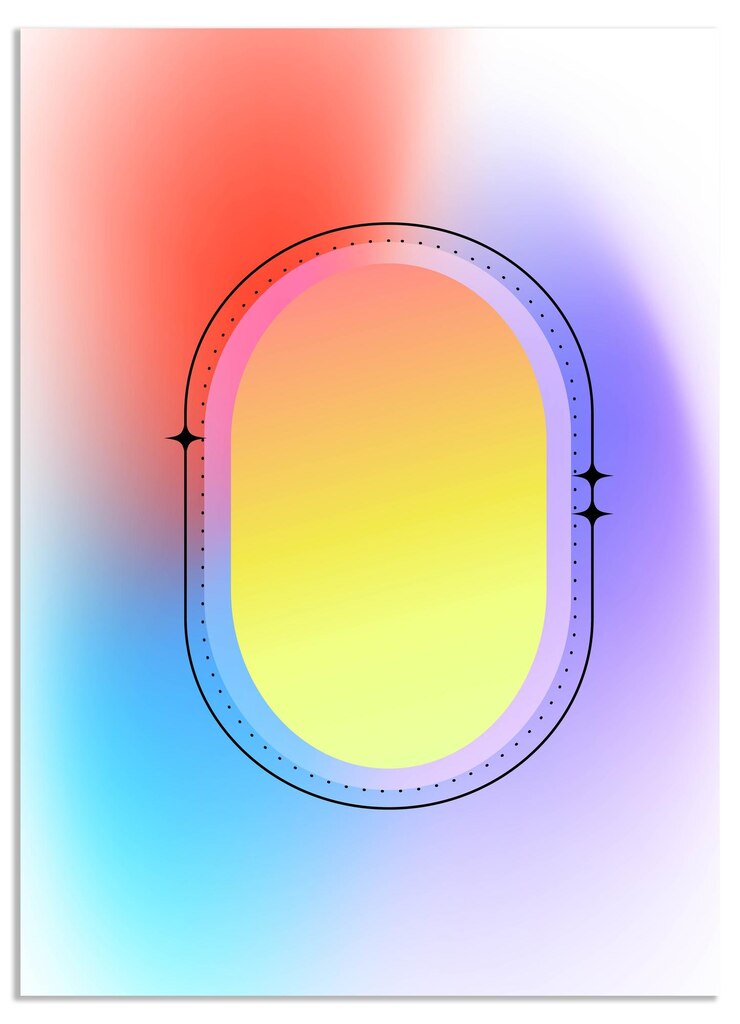 Vector conjunto de carteles con diseño de fondo holo de gradiente lindo