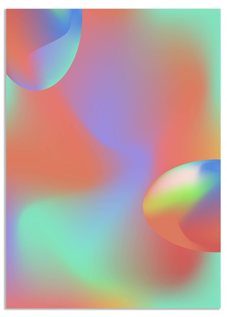 Conjunto de carteles con diseño de fondo holo de gradiente lindo