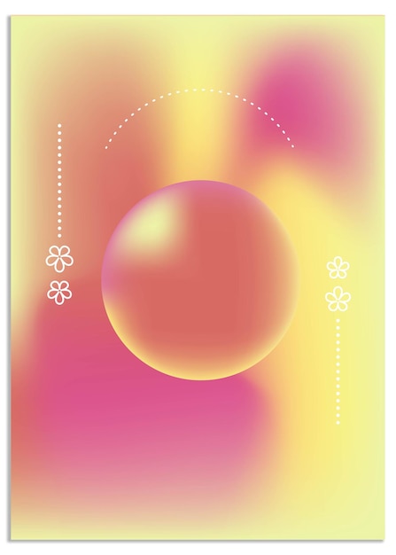 Conjunto de carteles con diseño de fondo holo de gradiente lindo