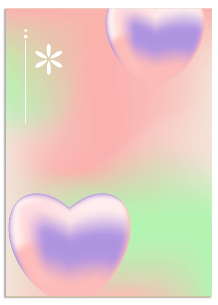 Conjunto de carteles con diseño de fondo holo de gradiente lindo