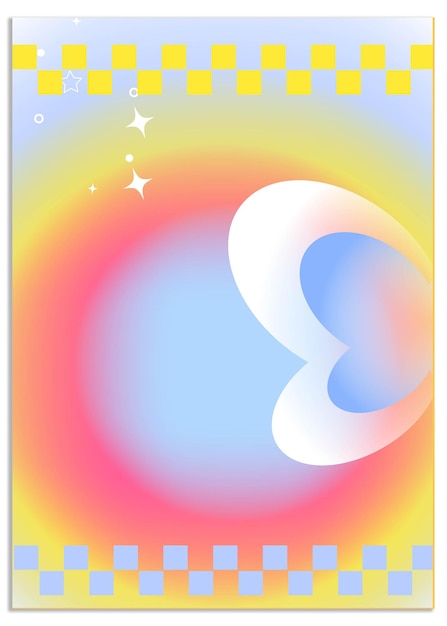Conjunto de carteles con diseño de fondo holo de gradiente lindo