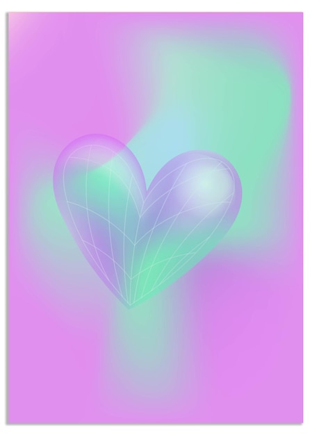 Conjunto de carteles con diseño de fondo holo de gradiente lindo
