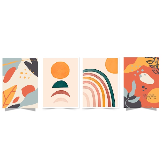 Conjunto de carteles de estilo groovy psicodélico con ojos de corazón y mano Carteles groovy brillantes de los años 70