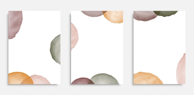 Conjunto de carteles con fondo de formas de acuarela Diseño de plantilla para portada de cartel de banner
