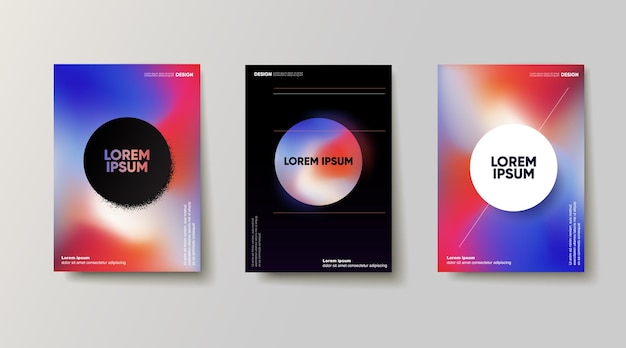 Conjunto de carteles de formas abstractas. Ilustración vectorial