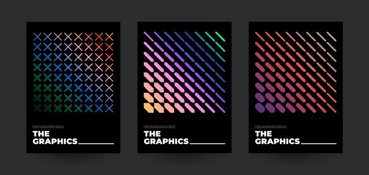 Vector conjunto de carteles geométricos mínimos diseño vectorial abstracto