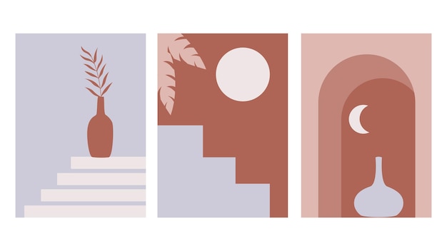 Conjunto de carteles minimalistas.