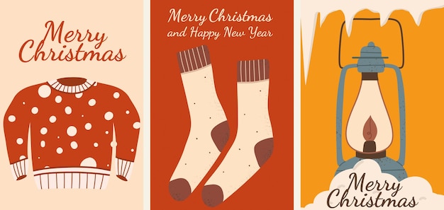 Conjunto de carteles de Navidad