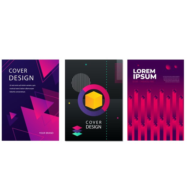 conjunto de carteles vectoriales geométricos abstractos modernistas con formas aisladas minimalistas de moda