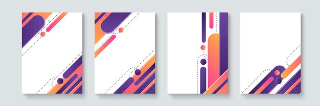 Vector conjunto de carteles vectoriales mínimos geométricos abstractos en neo-memphis, bauhaus, estilo vaporwave. colección de carátulas retro futuristas para fiesta de club, concierto de música, promoción de bar