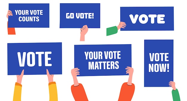 El conjunto de carteles de votación El conjunto de carteles de votación El conjunto de carteles de votación El conjunto de carteles de votación