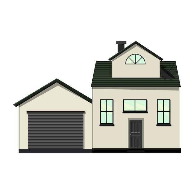 Conjunto de casas sobre un fondo blanco para construcción y diseño. Estilo de dibujos animados. Ilustración vectorial.