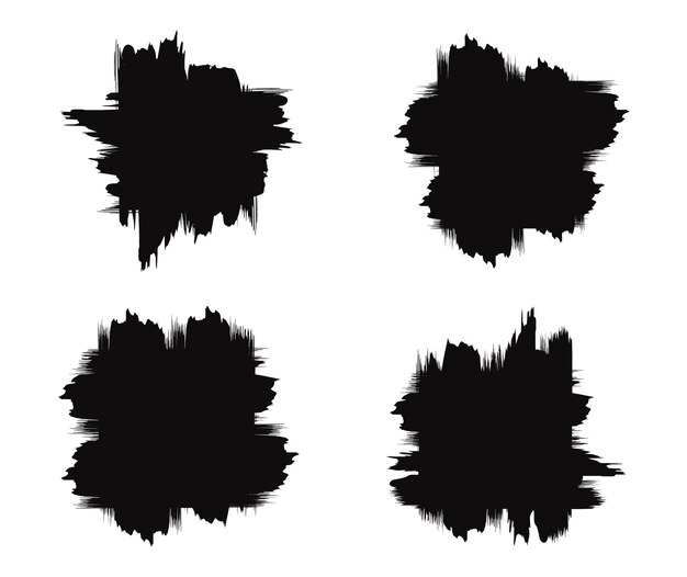 Conjunto de cepillo negro abstracto