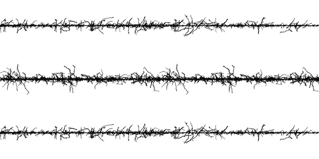 Un conjunto de cercas de alambre cercas de wire hierba vectora negra y blanca ramas un vector negra y blanca