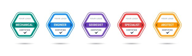 Conjunto de certificados de insignia de capacitación de la empresa para determinar según los criterios