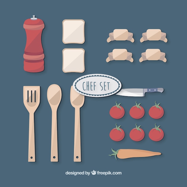 Vector conjunto chef