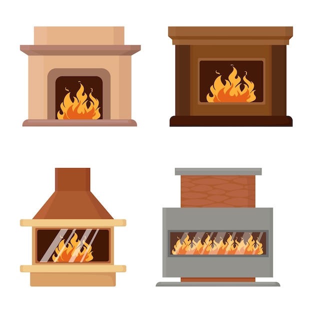 Vector conjunto de chimeneas